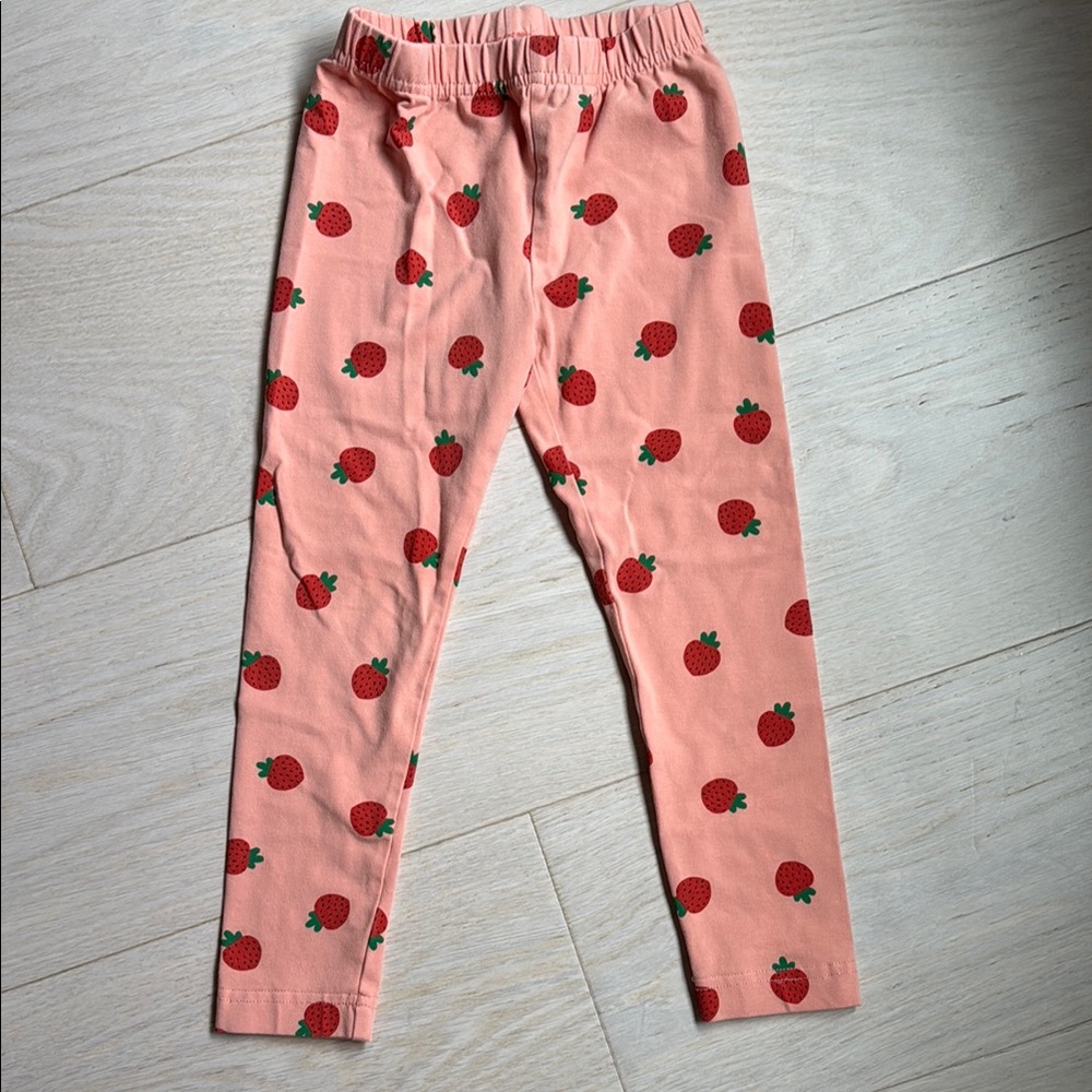 Hanna Andersson Strawberry Print Kids Leggings - Pink/Orange Sz 4